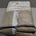 Pleat Dark Tan Ceiling Drapes 108 Inches Long 2 Panels Set for Living Room, Lush Decor Memory Shape Pinch Pleated Black Out Linen Blend Large Window Curtains Privacy with Hooks Rings for Office 9 FT