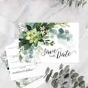 Canopy Street Save The Date Greenery Floral Postcards / 50 Beautiful Mailing Postcards / 6" x 4" Botanical Wedding Fill In Note Cards