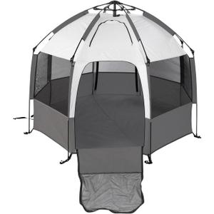 Swished Pop-up Tent - Metallic Grey | Beach Pop-up Tent; Sun Shelter & Waterproof | Pop-up Tent For Beach & Outdoor Adventures | Zippered Door For Privacy - Pop-up & Relax