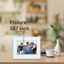 Blue and White Striped Picture Frame 5x7, Wedding Engagement Gifts for Newlyweds Couple Husband Wife, Minimalist Blue Photo Picture Frames for Desk Tabletop Wall Display Decorations