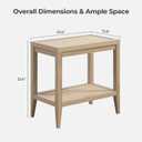 SICOTAS Rattan Nightstands Set of 2 - Boho Shelf Bedside Tables Narrow End Table Living Room Set of 2 Side Table with Rattan Storage Shelves for Small Space - Light Oak