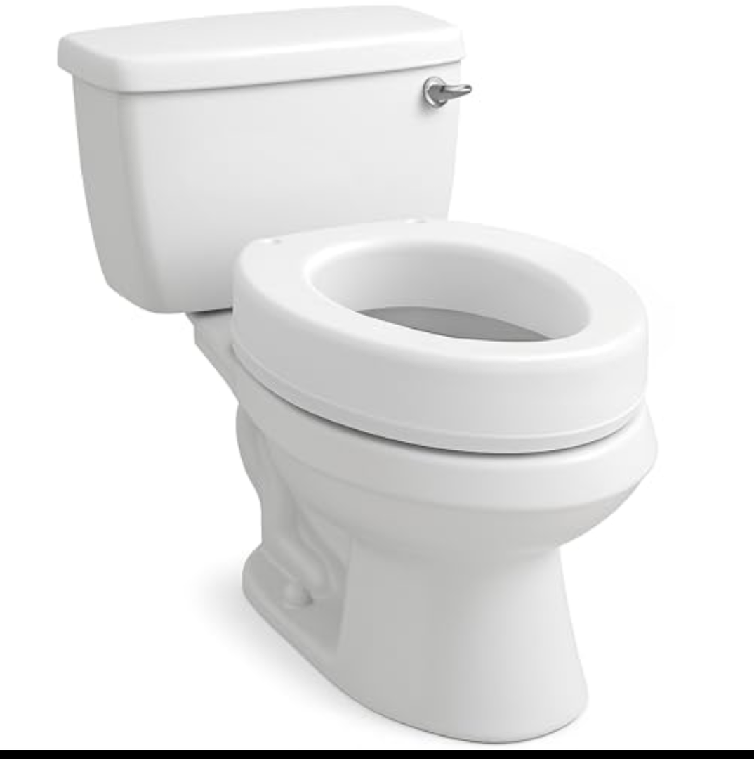 Carex Toilet Seat Riser, Elongated Raised Toilet Seat Adds 3.5 inches to Toilet Height, for Assistance Bending or Sitting, 300 Pound Weight Capacity Toilet Riser