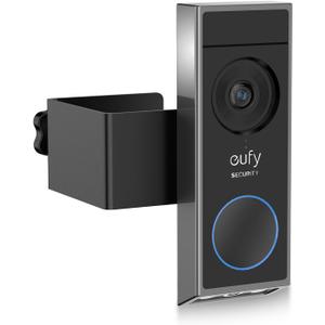 Anti-Theft Video Doorbell Mount Compatible with Eufy E340 - No Drilling Installation, Motion Sensor Unblocked, Adjustable Eufy Doorbell E340 Mount for Houses, Apartments, Rentals (Black)
