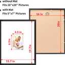LaVie Home 16x20 Wedding Signable Picture Frame – Black 16x20 Frame Wood Displays 5x7 Pictures with Mat, for Graduation Wedding Signatures, Anniversary Keepsake Picture Frame