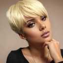 Short Blonde Wig Human Hair Pixie Cut Wigs for Black Women Human Hair Blonde Wig 613 Color None Lace Front Wig for Black Women 150% Density Short Straight Pixie Cut Layered Wigs with Bangs
