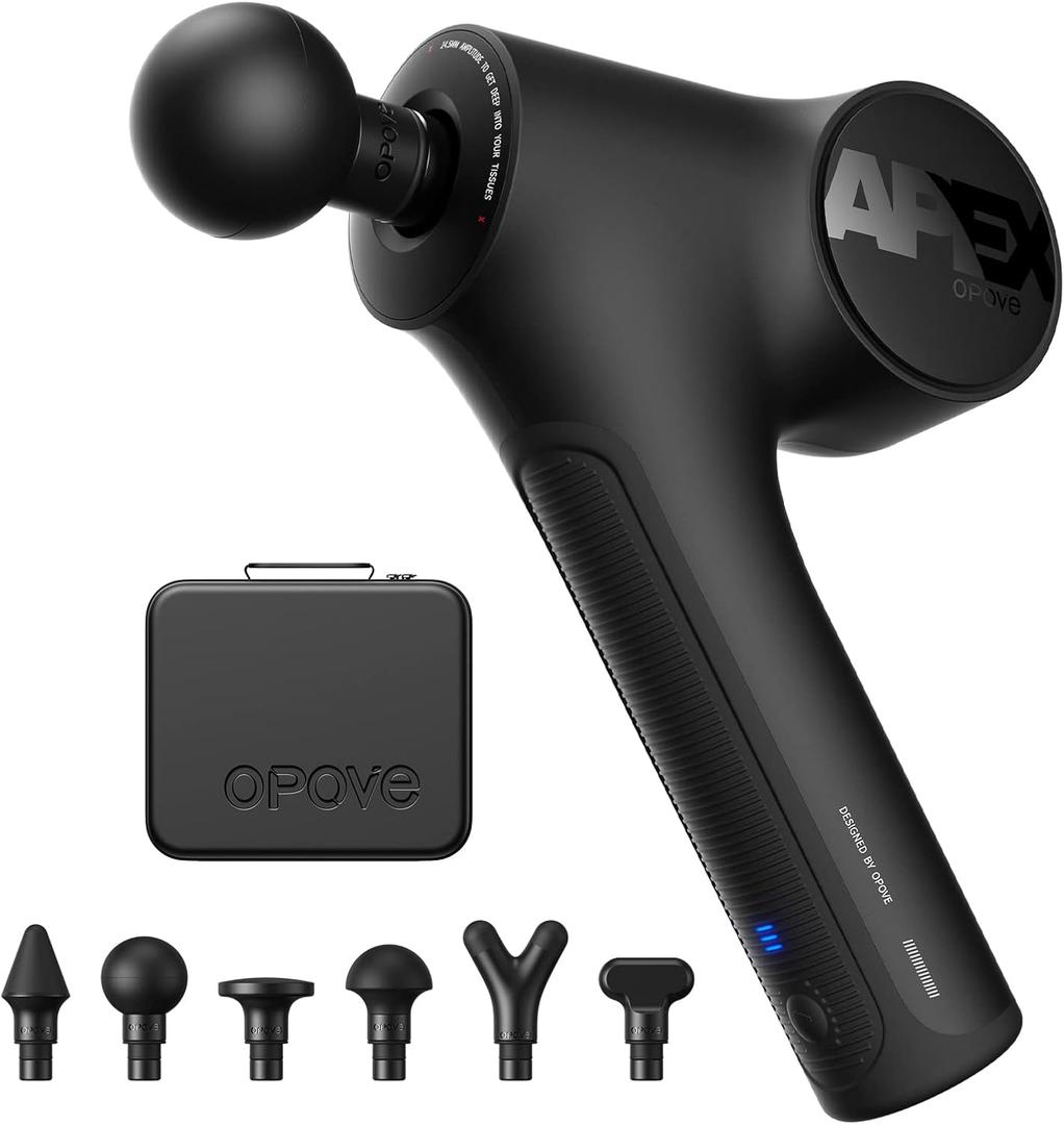 opove Apex Massage Gun Deep Tissue 14.5mm Percussion Fascia Muscle Massager for Athletes Workout Pain Relief Recovery Relaxation, Professional Therapist Choice, Ergonomic for Effortless to Use (Black)