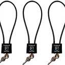 Cable Gun Locks with Keys Hunting Sports- Keyed Alike 15" Cable Gun Safe Lock CA DOJ Approved for Pistols, Handguns, Rifles, and Shotguns, Home, Storage Firearm Locking and Safety (Black)
