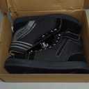 IRON JIA'S Motorcycle Shoes for Men, Anti-Slip Breathable Street Casual Motorcycle Riding Boots with Side Zipper, Ankle Support, Shift Pads Black, Size 12