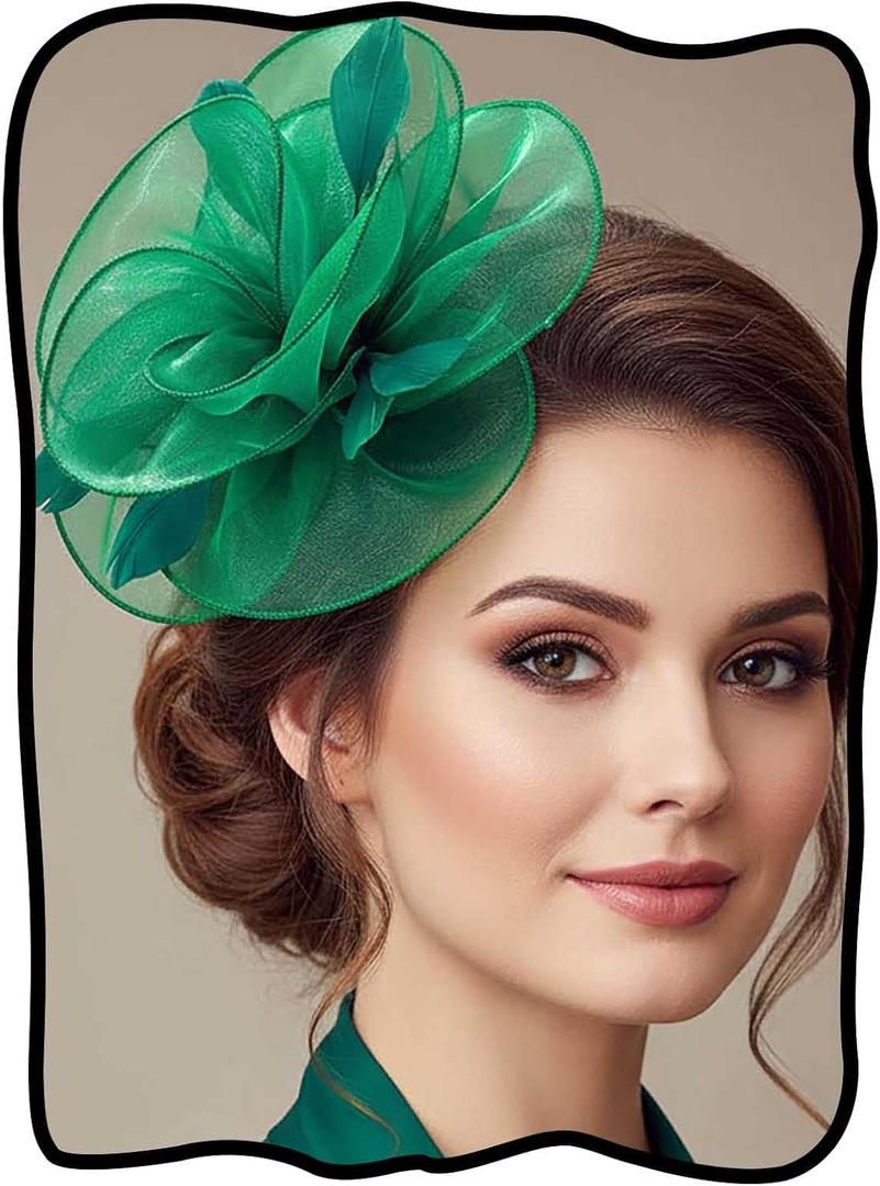 Yokawe Fascinators Hat Feathers Cocktail Headband Tea Party Headpiece for Women