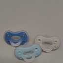 Dr. Brown's Advantage One-Piece Silicone Baby Pacifier, Fully Symmetrical Soother, Dark Blue/Light Blue/Orange, 6-18m, BPA Free, 3 Pack