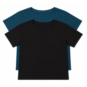 Kole Meego Cotton Workout Tops for Women Crop Tops Trendy Going Out Tops Gym High Neck Summer Shirts 2 Pack  S