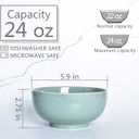 Bosmarlin Ceramic Soup Bowl Set of 4, 24 Oz, Cereal Bowl for Oatmeal, Dishwasher and Microwave Safe (5.75 Inches, Sage Green)