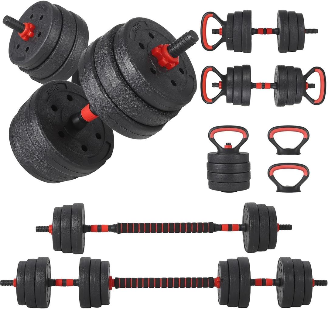 TITANLIFT Adjustable Dumbbell Set 25LBS, Dumbbells Set of 2,Free Weight Set with Connector,Used as Barbell, Kettlebells, Push up Stand, Weight Plate, Fitness Exercises for Home Gym Suitable Men/Women