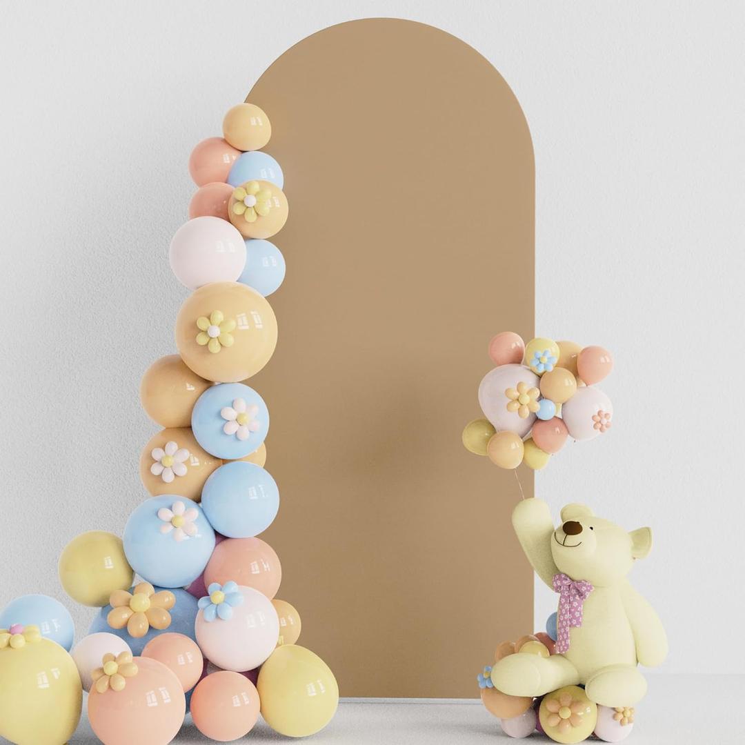 Putros Wedding Arch Cover 6FT Khaki Spandex Fitted Round Top Chiara Backdrop Stand Covers for Wedding Birthday Party Decoration