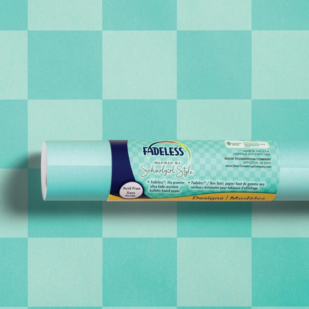 Fadeless Schoolgirl Style Bulletin Board Paper, Pool Party, 47.25" x 12', 1 Roll, Blue