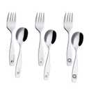 ANNOVA Kids Silverware 6 Pieces Children's Safe Flatware Set Stainless Steel - 3 x Children Forks, 3 x Dinner Spoon, Toddler Utensils, for Lunchbox (Safari Animals Etched Elephant, Giraffe, Lion)