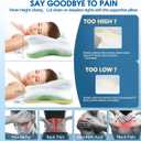 CHxxy Memory Foam Pillows, Cervical Pillow for Neck and Shoulder Pain Relief, Ergonomic Contour Bed Pillow, Soft for Side Sleep Stomach Sleeping and Back Sleeper-Queen Size&Green