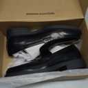 Amazon Essentials Men's Classic Penny Loafers Dress Shoes (11, Black Faux Leather)