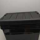 IRIS USA 72 QT Plastic Storage Box with Lid and Latches - 4 Pack - BPA-Free, Garage Organizing Solution, Durable Nestable Stackable Containers, Secure Pull Handle - Black