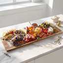 LDQ Extra Large 36 x 11 Inch Acacia Wood Cutting Board, 3-in-1 Cutting, Serving & Display Board, XXL Long Charcuterie Boards with 2 Wooden Stands, for Kitchen Prep & Party Table Centerpiece, 36"L x 11.2"W