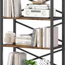 Homeiju 4 Tier Bookshelf 23.6" Width, Kids Bookshelf with Storage, Small Bookcase with Open Shelves, Storage Organization for Bedroom, Living Room and Home Office,Rustic Brown