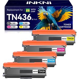 TN436 Toner Cartridge Set 4 Pack(with chip) Compatible Replacement for Brother tn436bk tn433 tn431 tn 436bk Toner for MFC-L8900CDW HL-L8360CDW HL-L8260CDW MFC-L8610CDW Prints