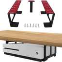 No Drill Aluminum Universal Under Desk Mount Holder for Xbox Series S, Xbox One S/X, Xbox 360, PS4 Slim/Pro, Desktop Mini PC with Adhesive (Black)