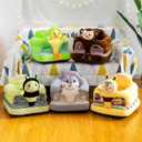 Baby Seat for 3-24 Month, Infant Back Support Floor Chair, Plush Cartoon Animals Baby Sofa, Toddler Floor Seater for Sitting Up, Portable Activity Seat for Babies (Monkey)
