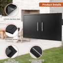 JIE JIN Outdoor Kitchen Doors 35" W X 24" H Double Doors 1.2mm Thickness Stainless Steel BBQ Access Door BBQ Island Doors Outdoor Kitchen Accessories Door for Outdoor Kitchen BBQ Island (Black)