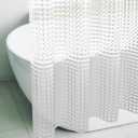 3D Crystal Clear Plastic Shower Curtain Liner, 72x72 Inch Thin Lightweight Ice Cube Plastic Bathroom Shower Showroom Inner Curtain with Rustproof Metal Grommet Holes and Weighted Magnets
