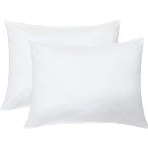iMaylex Soft 100% Egyptian Cotton Zipper Pillow Case, Cozy and Lightweight Pillowcase, Set of 2, White, Standard, 20" x 26"