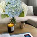 4 Pcs 20'' Real Touch Hydrangeas 2 White 2 Light Blue Artificial Hydrangeas Flowers Faux Latex Hydrangea for Kitchen Living Room Porch Home Decor Baby Shower Party Wedding Table Centerpiece