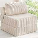 MEGAYES Convertible 4-in-1 Folding Sofa Bed Pocket Coils+Foam Fill Medium Support, Boneless No Assembly for Living Room/ Bedroom, Single Beige