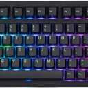 EPOMAKER QK81 75% Wireless Mechanical Gaming Keyboard, QMK/VIA Programmable and Hot-Swappable, 81 Keys with Metal Knob, 2.4Ghz/BT/USB, Creamy Gasket-Mount, RGB Backlight (Black, Flamingo Switch)