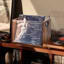 Vinyl Record Storage Crate, Holds up To 60 LPs, Album Visible Storage Box with Acrylic Front, Handle, Wooden Multi-Purpose Organizer for Records, Magazines and Books, for Desktop and Home Office (1 Pack)