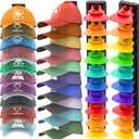Hat Organizer for Baseball Caps, 2 Pack Hat Rack for Wall, Strong Adhesive Hat Storage Display Holder(Rainbow) (Multicolored)