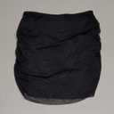 SherryDC Women's Ruched Mesh Bikini Swimsuit Bottoms High Waisted Sheer Short Swim Skirt (874-black)