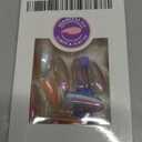 KQueenest Cat Eye Press on Nails Almond, Glitter Chrome Press on Nails Medium, Sparkly Shiny White Fake Nails Set, Bling Aurora Soft Gel Glue on Nails Stiletto for Women Small Hand for Wedding 30 Pcs