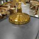 Super Tough Indoor Flagpole Kit, Metal Eagle, No Flag Gold-colored Base and Brass-finished Aluminum Fittings for Offices, Schools, Meeting Rooms and Ceremonial Spaces.