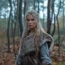 MCJC Medieval Cloak,Viking Costume Faux Fur Shawl For Women, Halloween Performance Accessory (Gray)