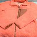 Amazon Essentials Women's Sherpa Long-Sleeve Mock Neck Full-Zip Jacket with Woven Trim,  Brown Coral Pink Color Block, XX-Large