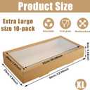 10 Pack Large Bakery Boxes with Window, 22x9.8x3.15 Inch Cookie Boxes, Cardboard Pastry Boxes, Brown Treat Box for Gift Giving, Baking Pies, Cakes, Muffins and Desserts (XL)