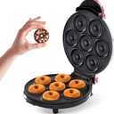 Dash Mini Donut Maker Machine for Kid-Friendly Breakfast, Snacks, Desserts & More with Non-stick Surface, Makes 7 Doughnuts, Donut Print (White)