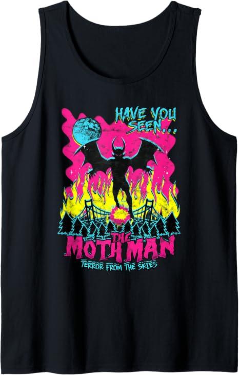 Mothman Cryptid Cryptozoology Mothman Tank Top, Black XL