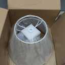 Small Lamp Shades Set of 2, Beige with Silver Thread Lamp Shade, 5.5" Top x 10" Bottom x 6.6" High, Glitter Linen Lamp Shades for Table Lamps Bedside Lamps, Spider, Bulb Clip Adapters Included