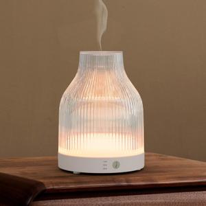 SOICARE Elegant Glass Reservoir Essential Oil Diffuser 200ML, One Button Control Glass Diffuser with Rainbow Colors for Home Office Bedroom Gift