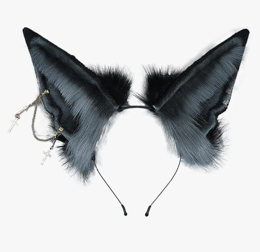 Faylay Man Women Furry Handmade Wolf/Fox Ear Headband Cosplay Hair Anubis Jackal Simulated Fox Ear Headband Accessories