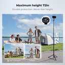 K&F CONCEPT Popod 72" Phone Tripod, 3-in-1 Clip & Magnetic Selfie Stick with Remote, Automatic Phone Tripod Stand, Compatible with iPhone 17-12 Series Osmo Pocket 4/3 Insta360 X5 Android Phones