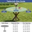 homing Round Elastic Fitted Tablecloth, Water-Resistant Fabric Tablecloths for 36"-44" Tables, Washable Polyester Table Cover for Picnic, Caming, Dinner, Indoor & Outdoor, Green