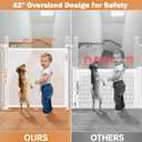 120" Extra Wide Retractable Baby Gates Mesh Gate, Long Retractable Dog Gate for Large Opening, 42" Extra Tall Child Safety Gate Pet Gate with Support Rods for Stairs Hallways Doorways Indoor Outdoor